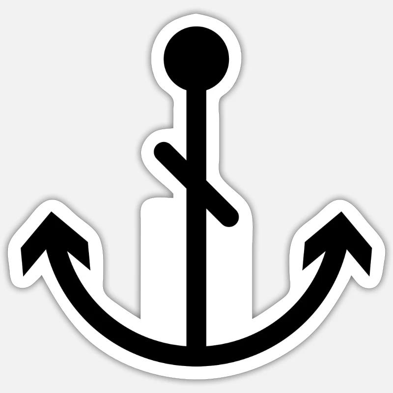 Anker - Sticker Größe S (10 x 10 cm) - Mattweiß