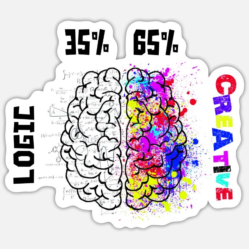 Brain, Creativity and Logic Sticker size S (10 x 10 cm)