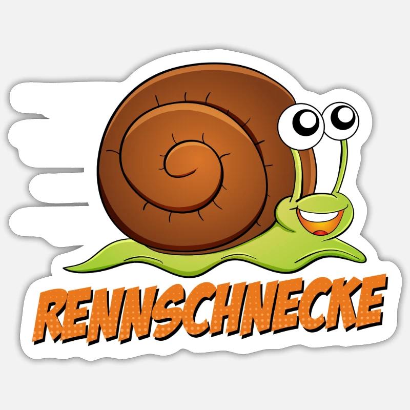 Marathon Halbmarathon Geschenk Rennschnecke - Sticker Größe S (10 x 10 cm) - Mattweiß