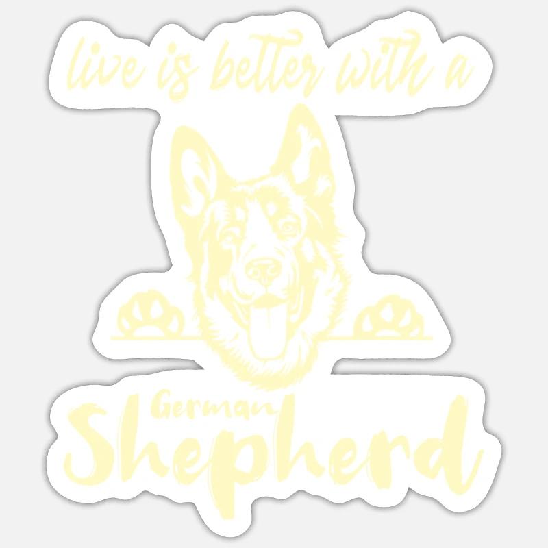 German Shepherd - Sticker size S (10 x 10 cm) - white matte