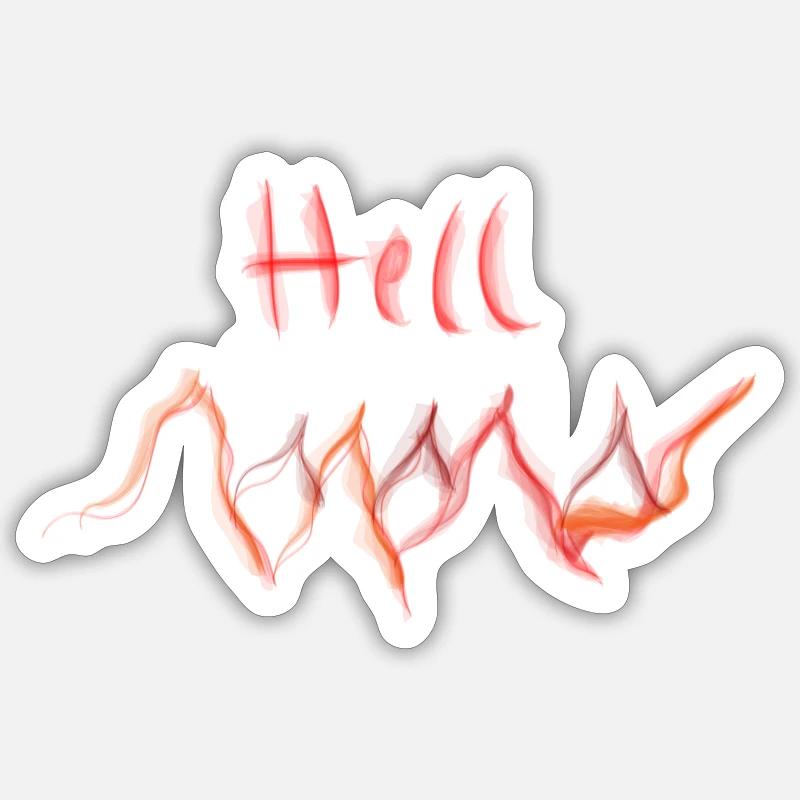 Angels & Devils Hell - Sticker taille S (10 x 10 cm) - blanc mat