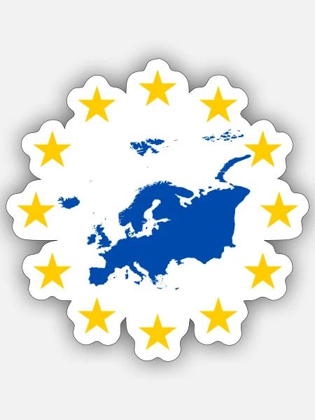 Europa Eu Brexit Sterne Politik Geschenk - Sticker Größe S (10 x 10 cm) - Mattweiß