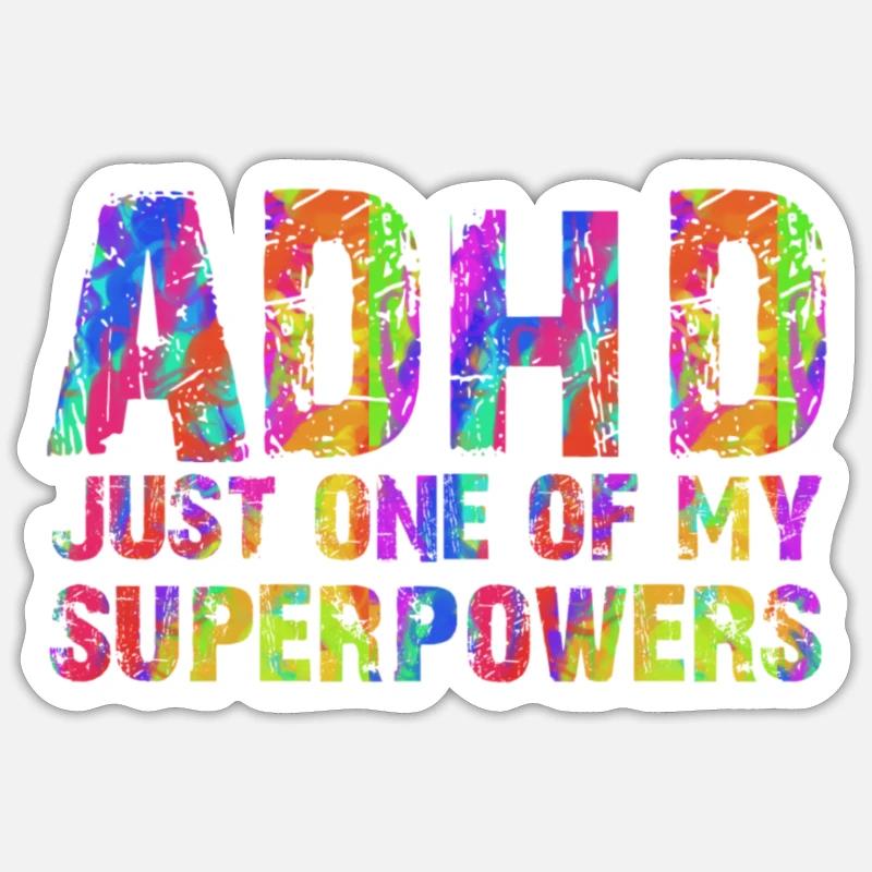 Adhd (Adhd) - Sticker taille S (10 x 10 cm) - blanc mat
