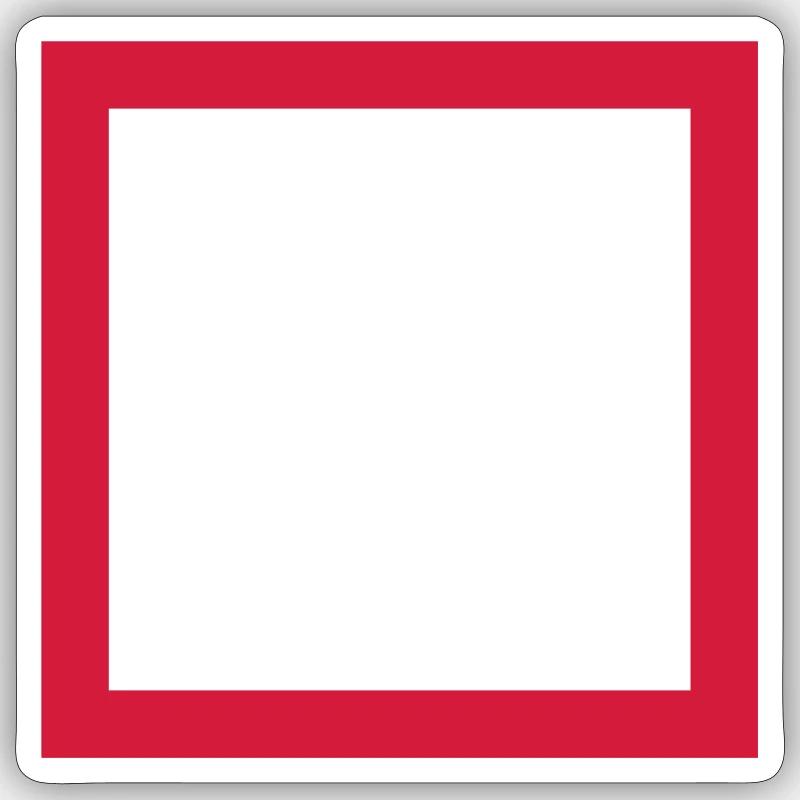 Square Red Square - Sticker size S (10 x 10 cm) - white matte