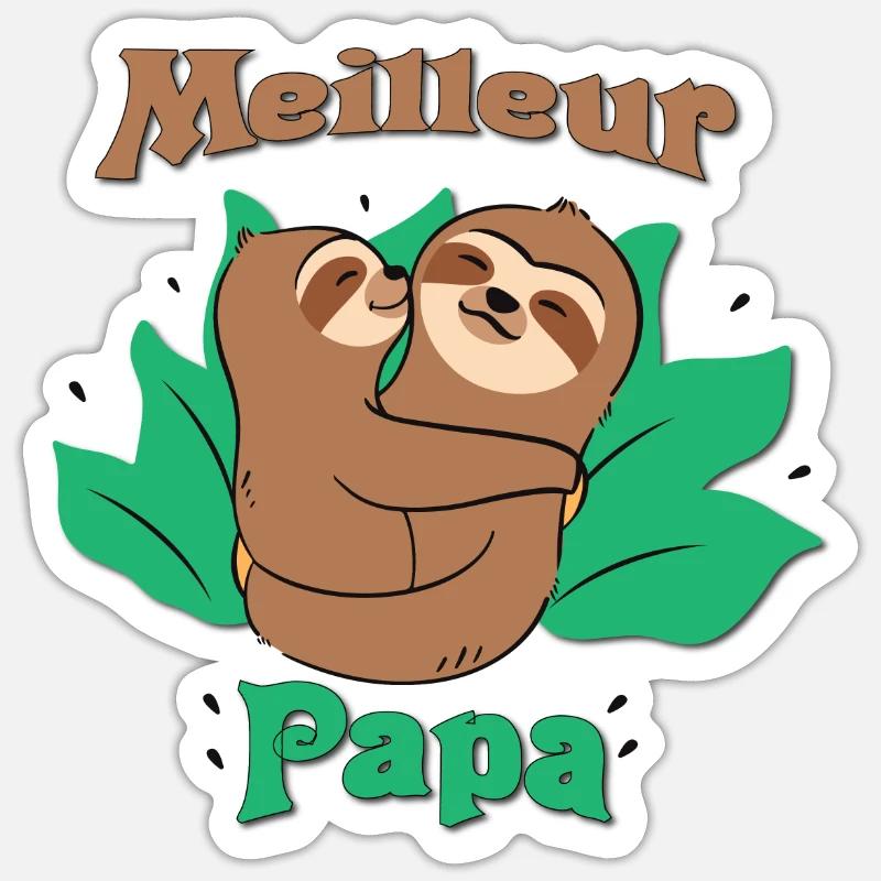 Bester Papa - Sticker Größe S (10 x 10 cm) - Mattweiß