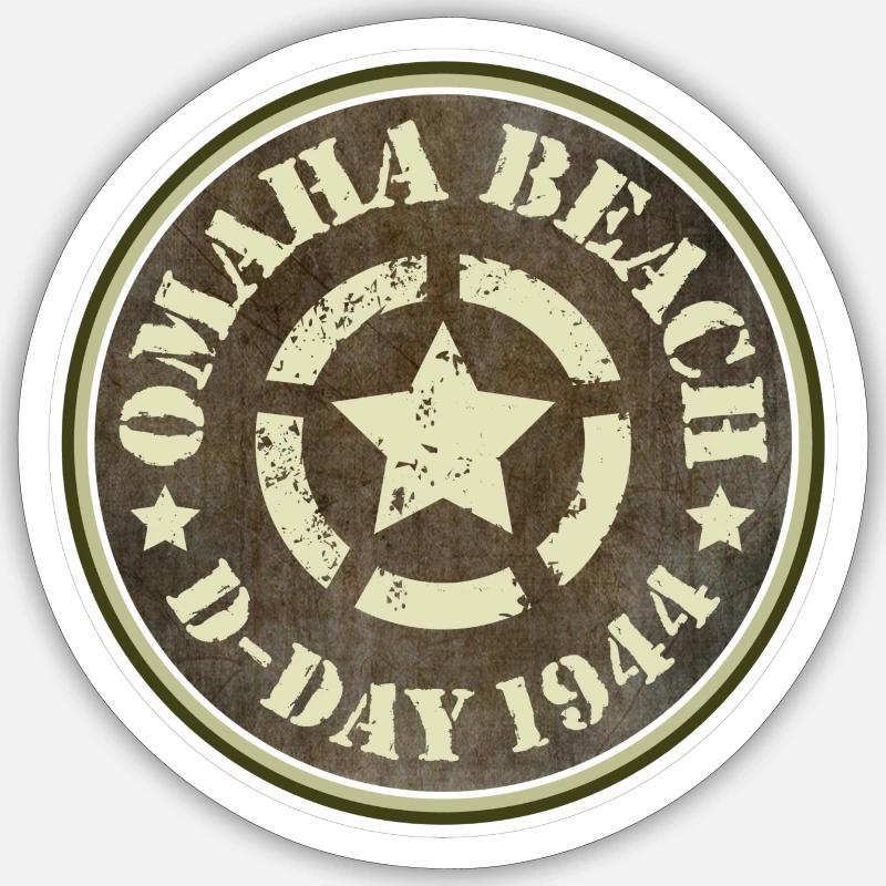 OMAHA BEACH DDAY 44 - Sticker size S (10 x 10 cm) - white matte