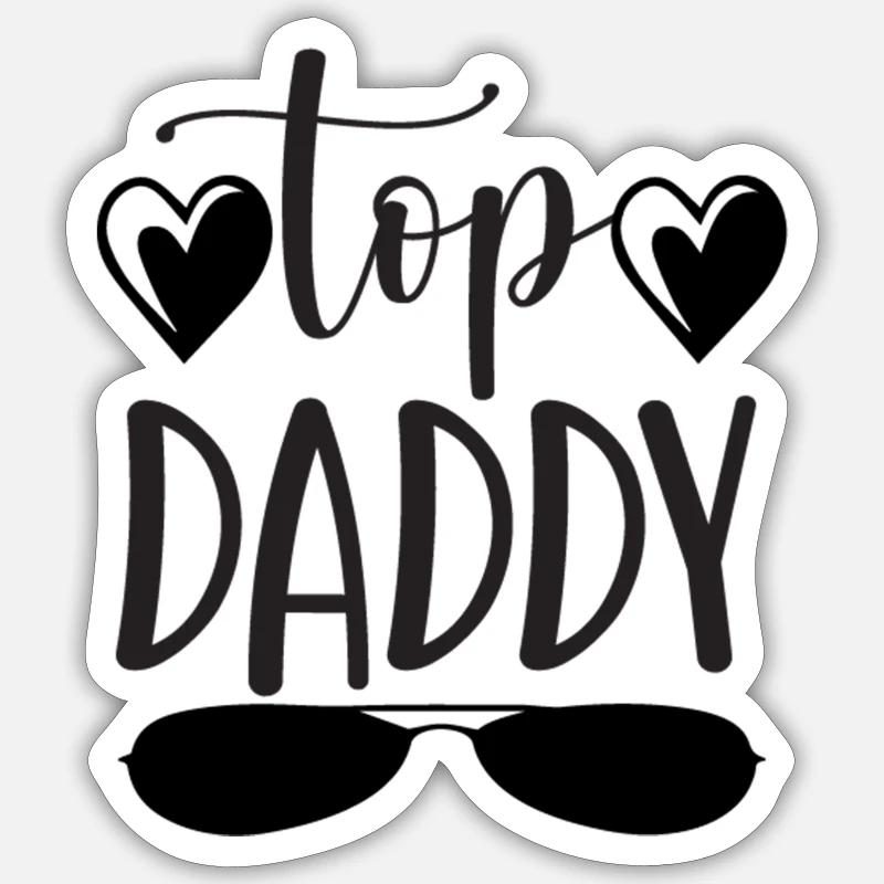 Top Papa - Sticker taille S (10 x 10 cm) - blanc mat