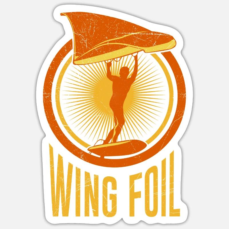 Wing Foil Wing Surf Geschenk Foil Surfer Spruch - Sticker Größe S (10 x 10 cm) - Mattweiß