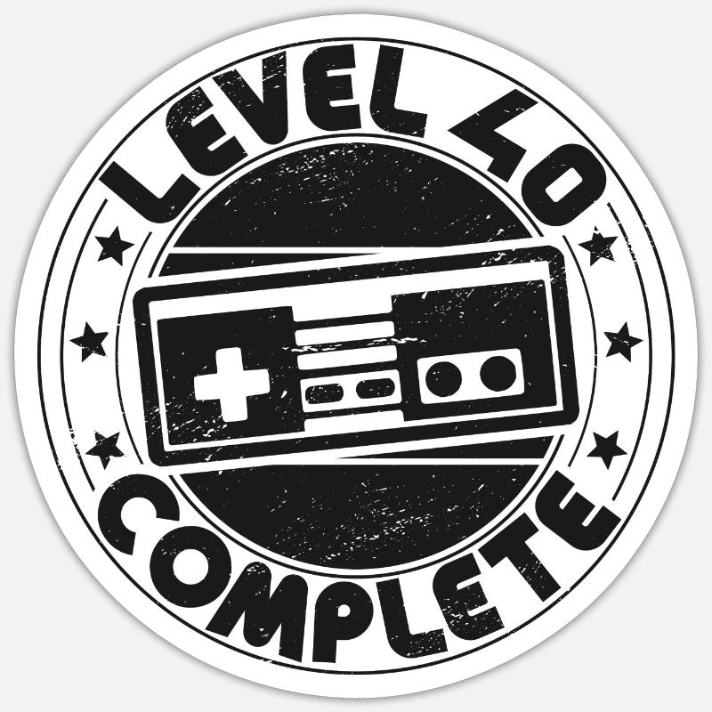 Level 40 Complete 40 Geburtstag Geschenk Sticker Größe S (10 x 10 cm)