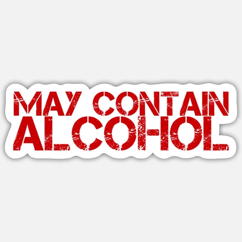 J’aime l’alcool - Sticker taille S (10 x 10 cm) - blanc mat