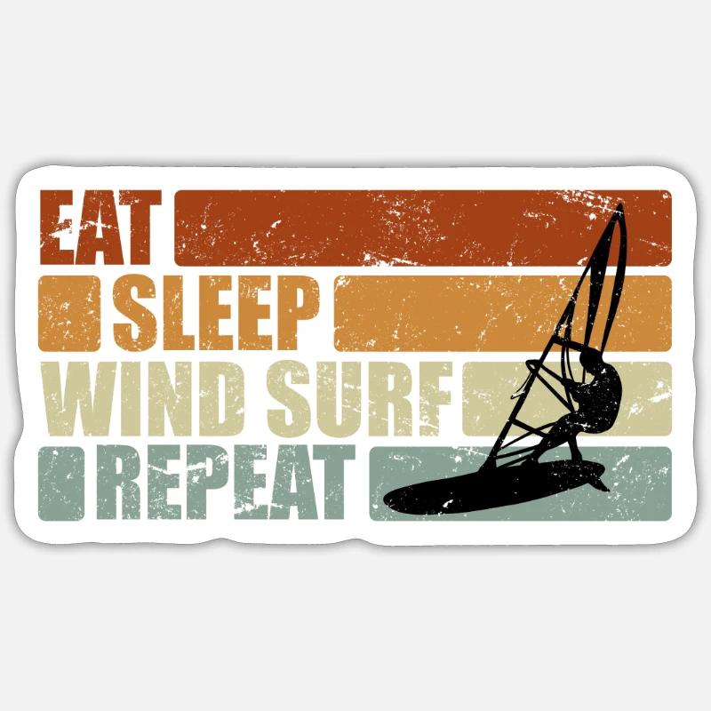 Eat Sleep Windsurf Repeat Windsurfer Gift Sticker size S (10 x 10 cm)