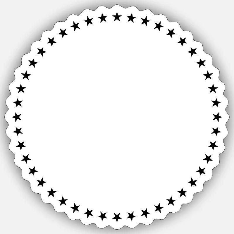Sterne Kreis Geometrie - Sticker Größe S (10 x 10 cm) - Mattweiß