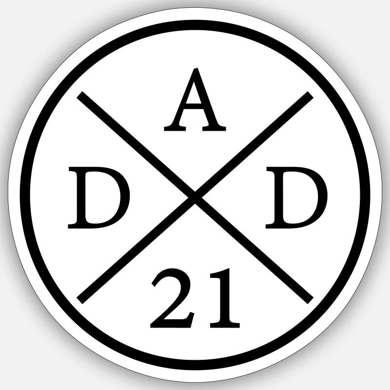 dad 21 - Sticker taille S (10 x 10 cm) - blanc mat