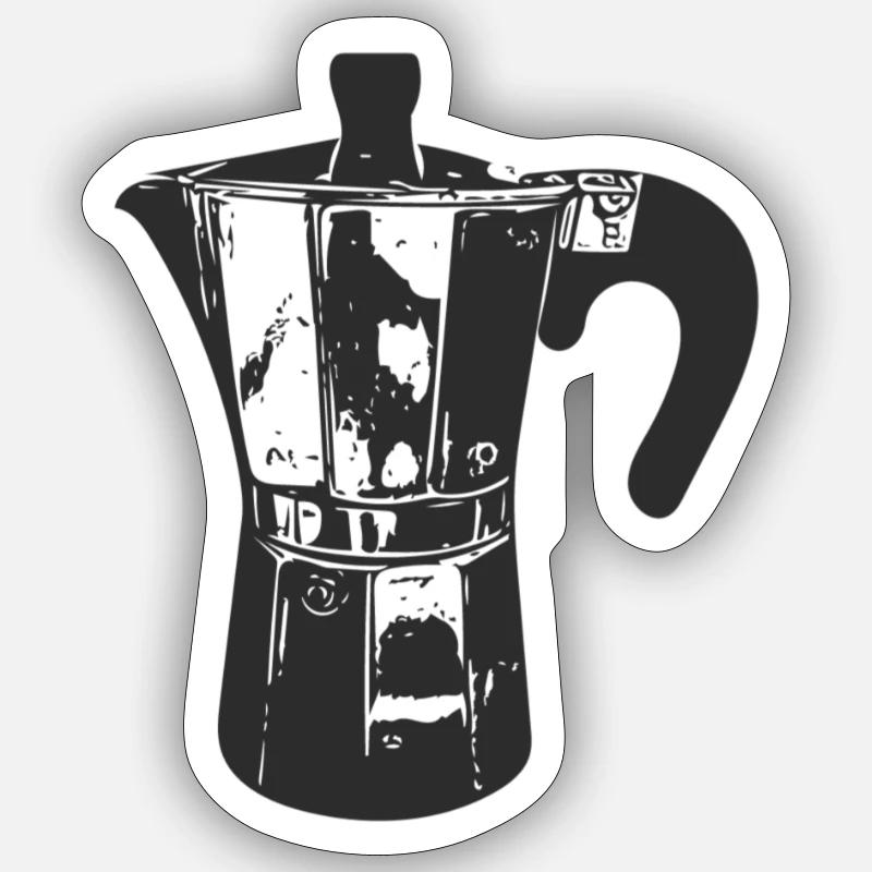 Moka Express - Sticker taille S (10 x 10 cm) - blanc mat