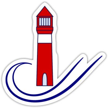 lighthouse. sea. OCEAN, OCEAN. nature. holiday. journey - Sticker size S (10 x 10 cm) - white matte - Front