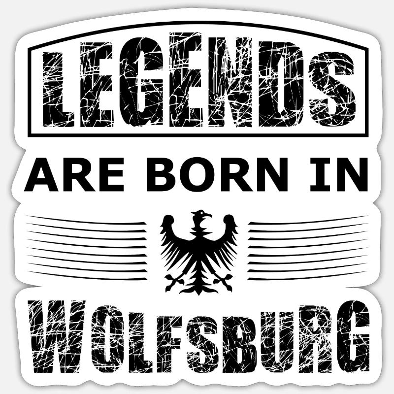 Wolfsburg Legenden - Sticker Größe S (10 x 10 cm) - Mattweiß