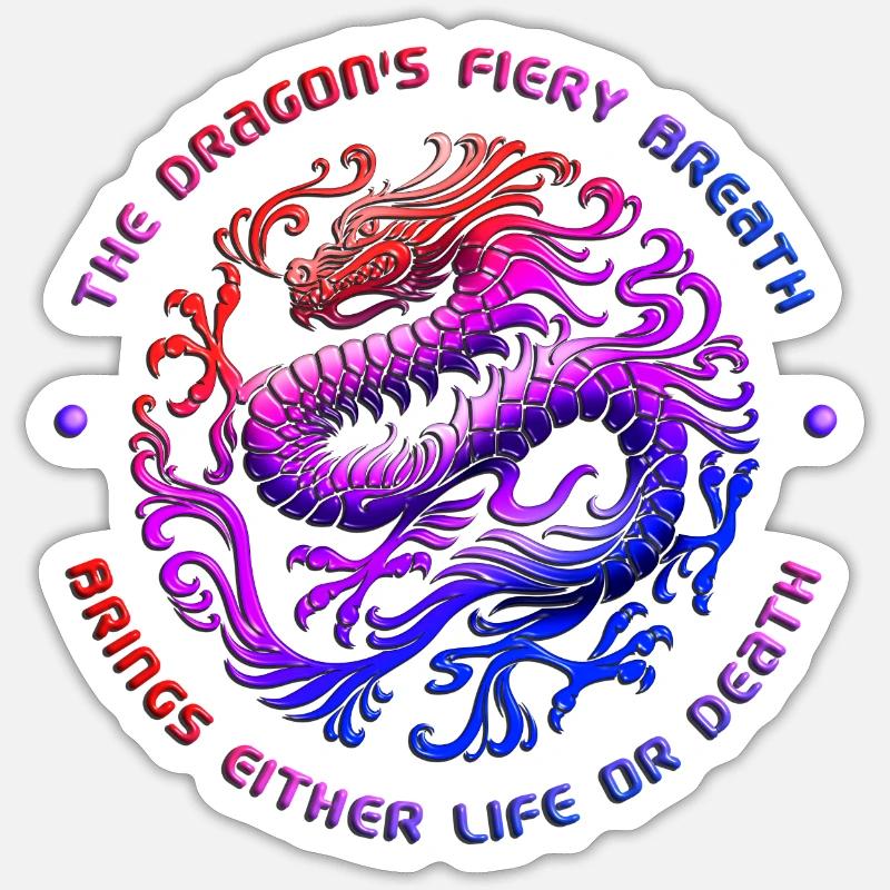 Der Drache - Sticker Größe S (10 x 10 cm) - Mattweiß