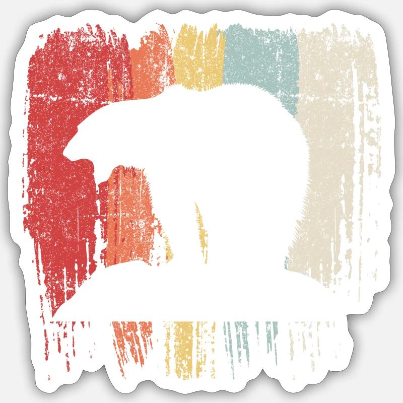 Silhouette arc-en-ciel de l’ours - Sticker taille S (10 x 10 cm) - blanc mat
