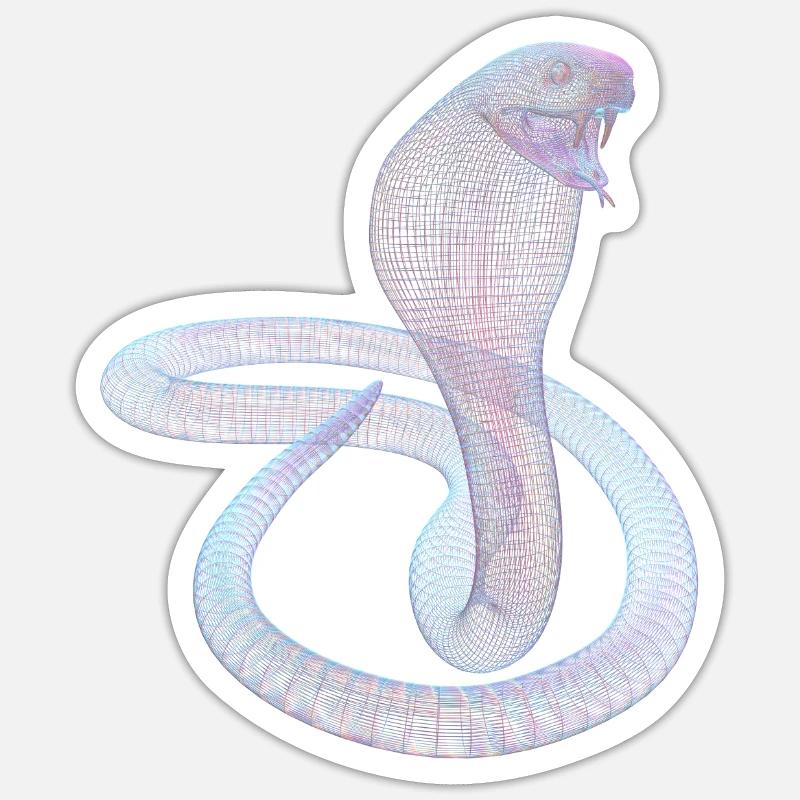 cobra - Sticker taille S (10 x 10 cm) - blanc mat