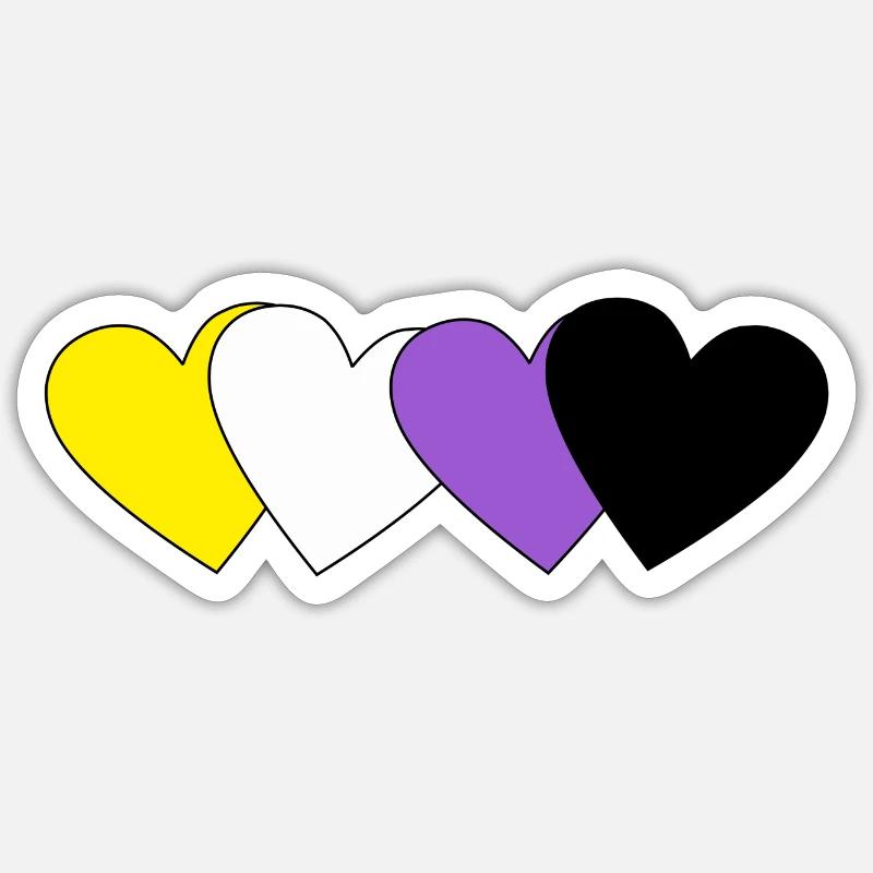 Heart not binary - Sticker size S (10 x 10 cm) - white matte