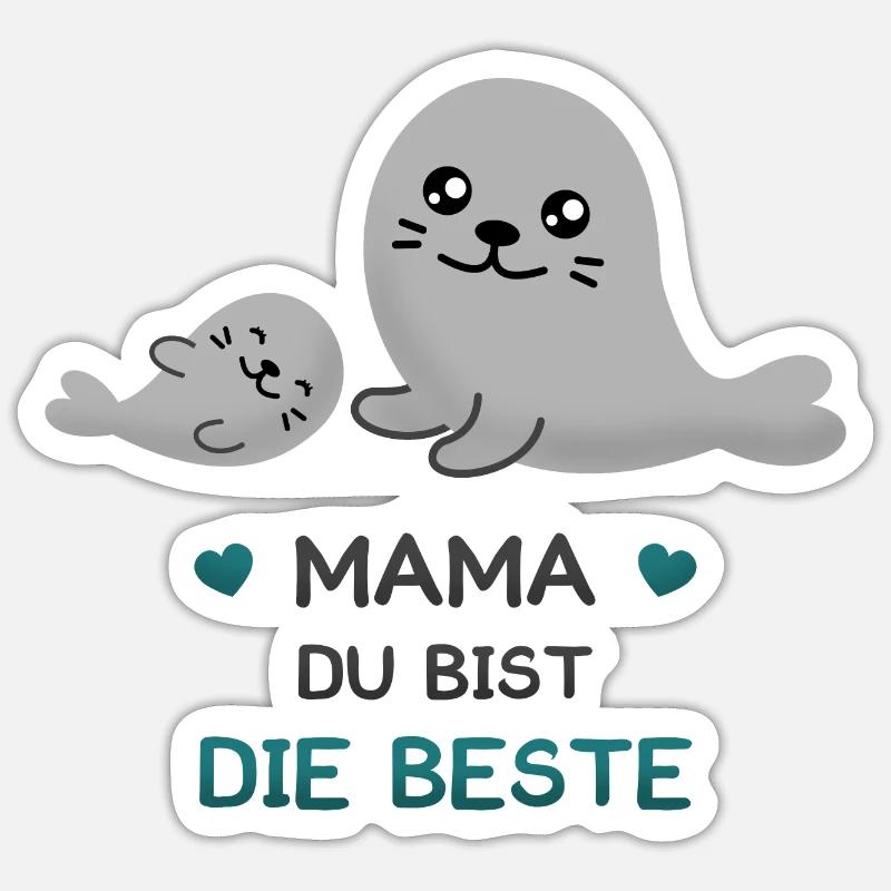 MUTTERTAG MUTTER MAMA MAMI BESTE GESCHENKIDEE - Sticker Größe S (10 x 10 cm) - Mattweiß