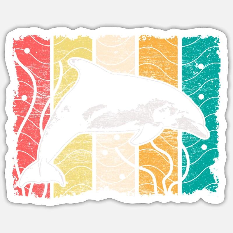 Delfin Tauchen Geschenkidee - Sticker Größe S (10 x 10 cm) - Mattweiß