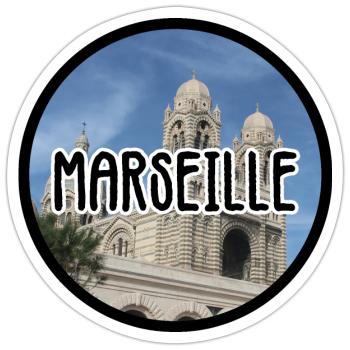 Marseille La Major - Sticker taille S (10 x 10 cm) - blanc mat - Devant