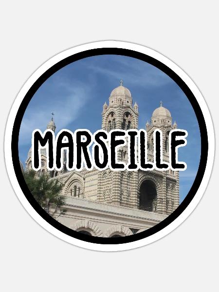 Marseille La Major - Sticker Größe S (10 x 10 cm) - Mattweiß