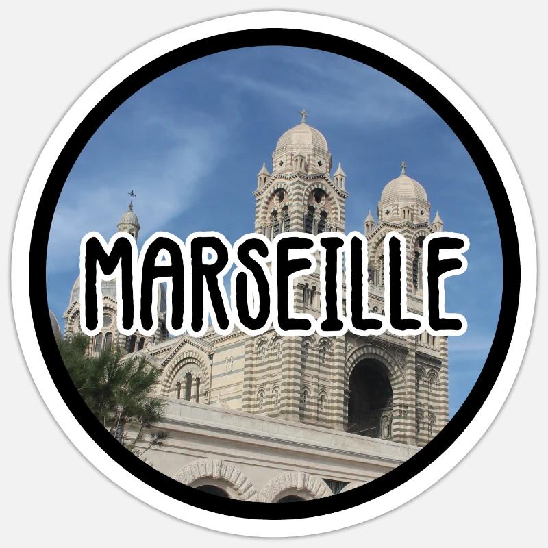Marseille La Major - Sticker taille S (10 x 10 cm) - blanc mat