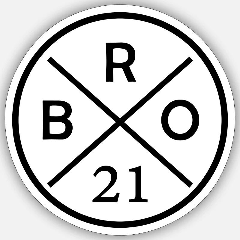 bro 21 - Sticker taille S (10 x 10 cm) - blanc mat