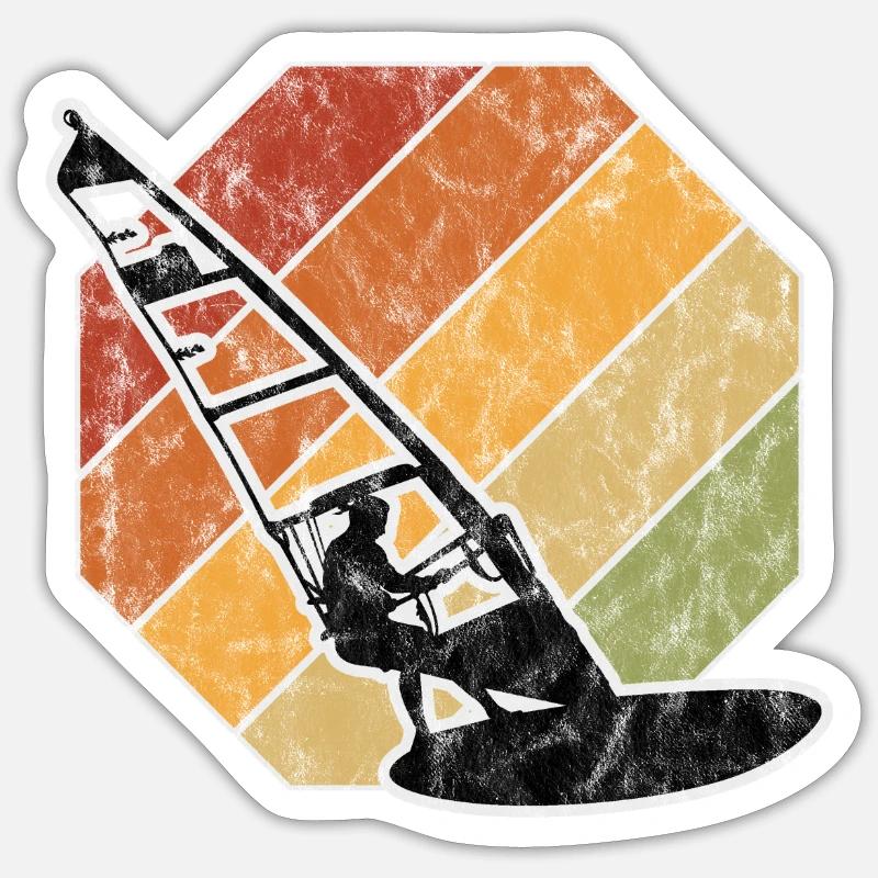 Windsurffer Retro Windsurfing Surf Sticker taille S (10 x 10 cm)