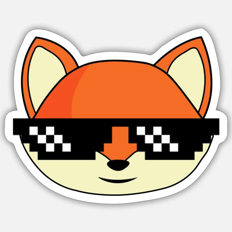 Thug Fox - Thug Renard - Sticker Größe S (10 x 10 cm) - Mattweiß
