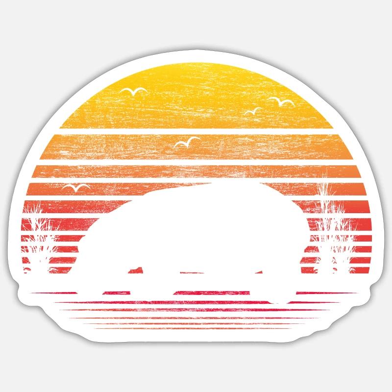 Hippo - Sticker taille S (10 x 10 cm) - blanc mat