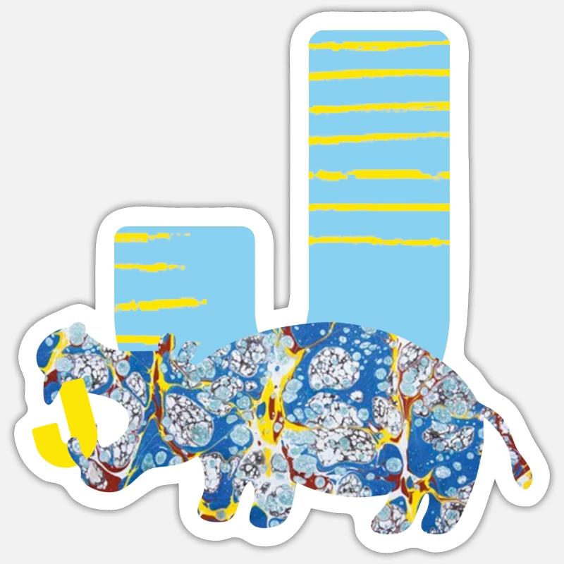nilpferd e 205 j - Sticker Größe S (10 x 10 cm) - Mattweiß