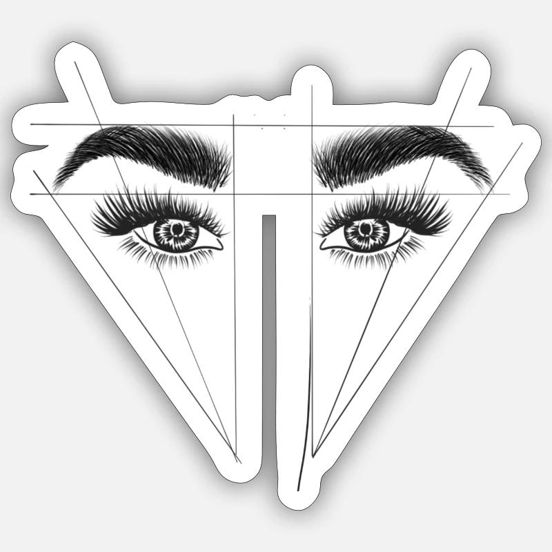 Brows Augenbrauen eyebrows browlifting microbladin - Sticker Größe S (10 x 10 cm) - Mattweiß