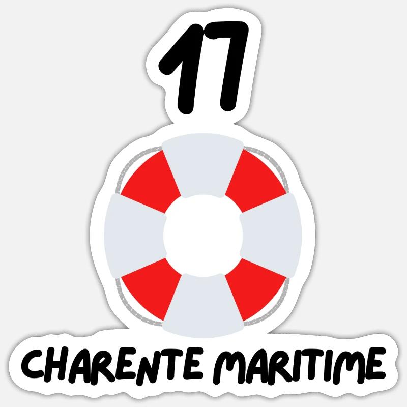 17 Charente Maritime Bouée Sticker taille S (10 x 10 cm)
