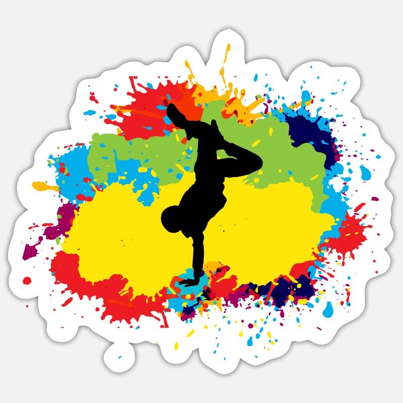 Breakdance Breakdancing Break-dancer Watercolour Sticker size S (10 x 10 cm)