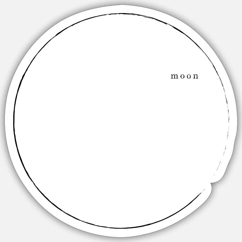 moon - Sticker Größe S (10 x 10 cm) - Mattweiß