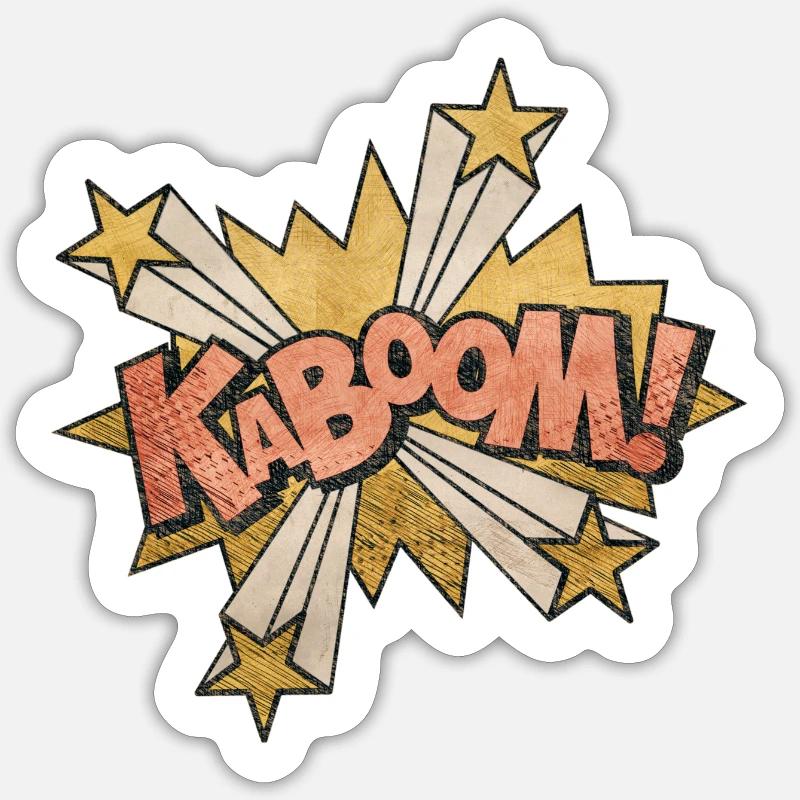 Comic Kabbom Pop Art Action Spruch - Sticker Größe S (10 x 10 cm) - Mattweiß
