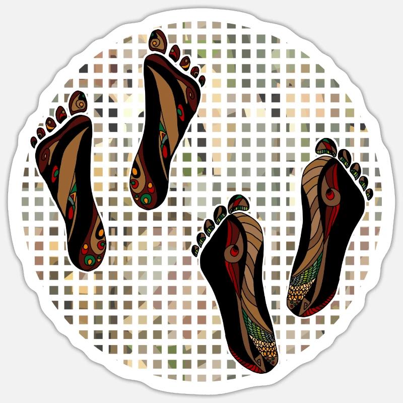 Pieds - Sticker taille S (10 x 10 cm) - blanc mat