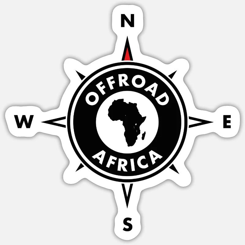 Offroad Compass Afrika - Sticker Größe S (10 x 10 cm) - Mattweiß