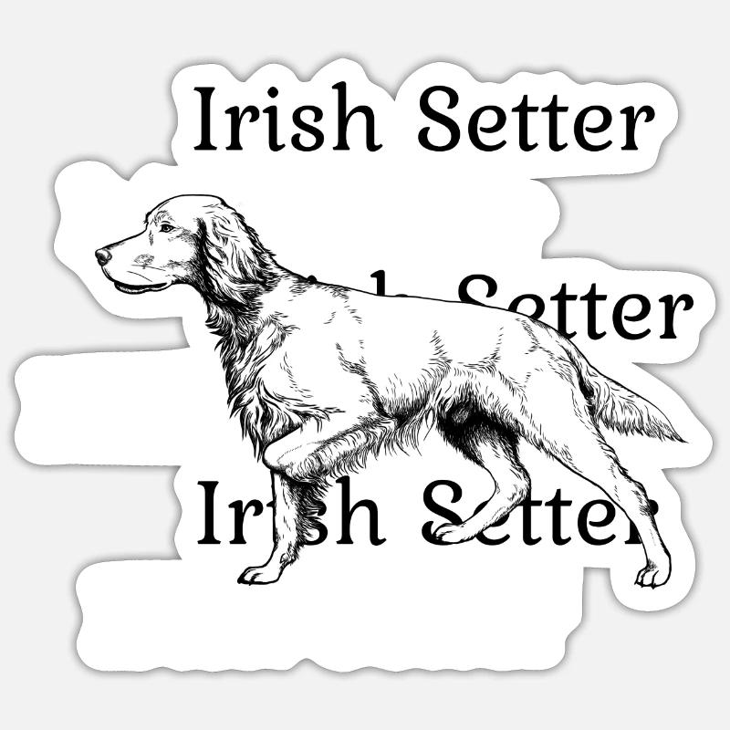 Irish Setter ci-dessus - Sticker taille S (10 x 10 cm) - blanc mat
