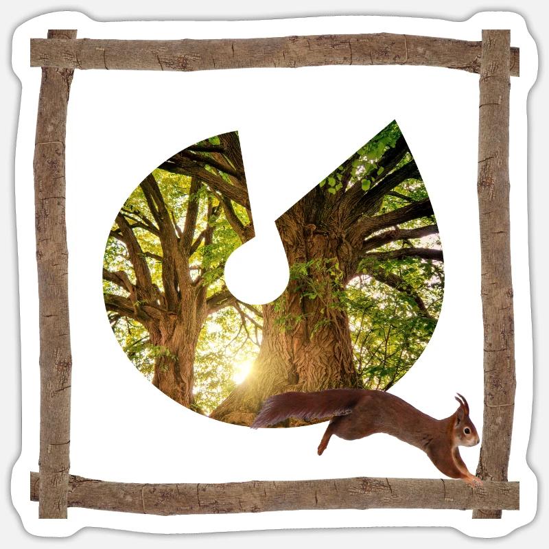 wald mit eichhörnchen u Sticker Größe S (10 x 10 cm)
