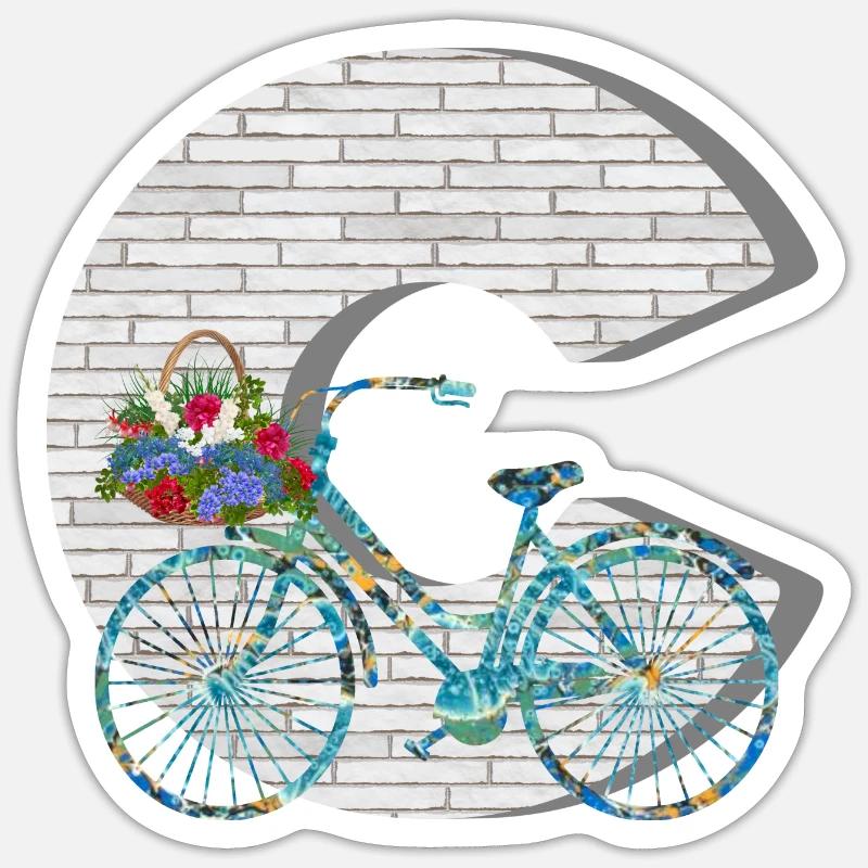 vélo e 100 c - Sticker taille S (10 x 10 cm) - blanc mat