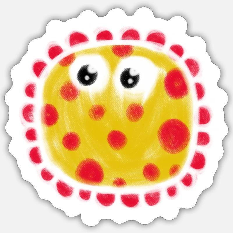 Drôle de microbe de craie Sticker taille S (10 x 10 cm)