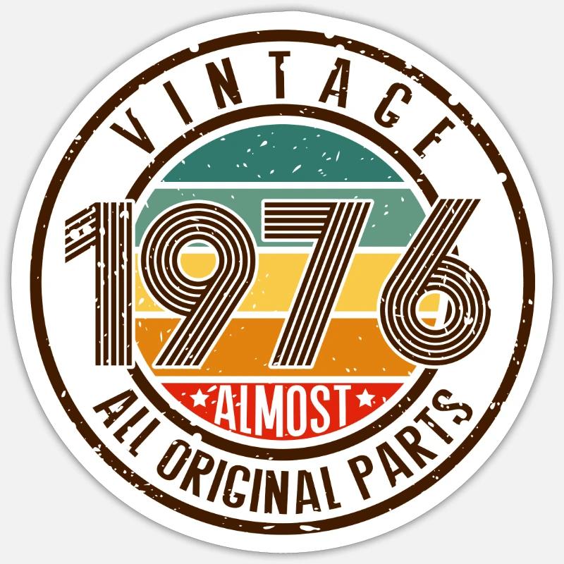 1976 - Sticker taille S (10 x 10 cm) - blanc mat
