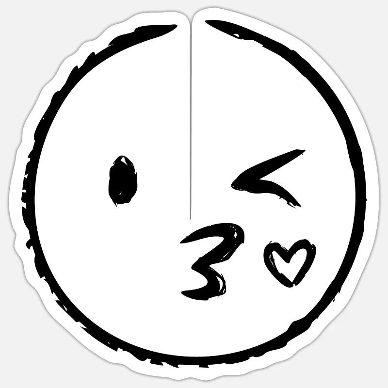 emoji - Sticker taille S (10 x 10 cm) - blanc mat
