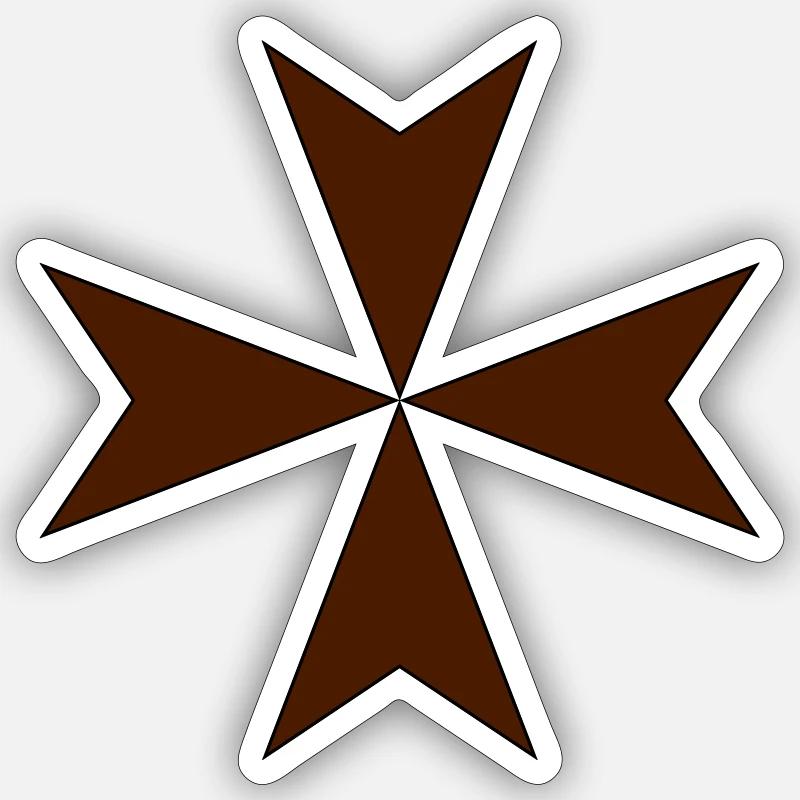 Croce di Malta - Sticker formato S (10 x 10 cm) - bianco opaco