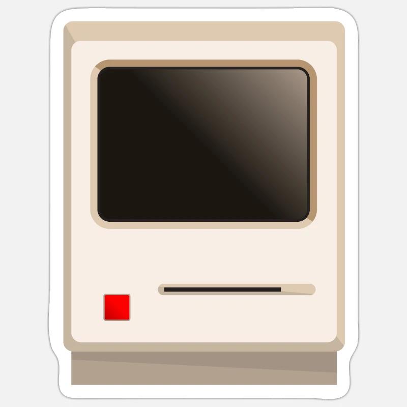 Old Beige Computer - Sticker Größe S (10 x 10 cm) - Mattweiß