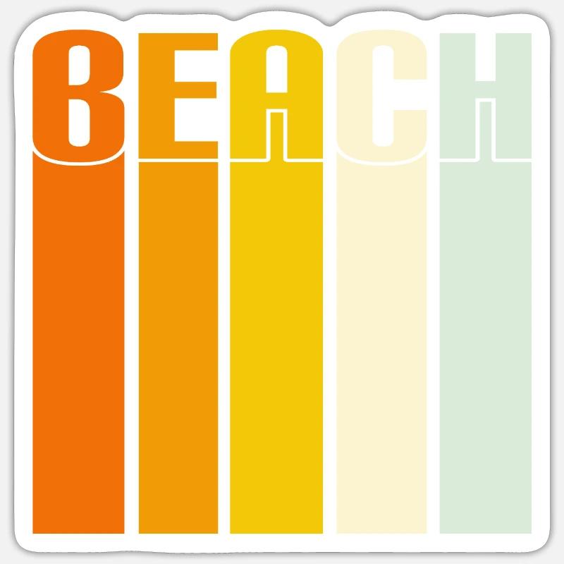 Beach - Sticker taille S (10 x 10 cm) - blanc mat